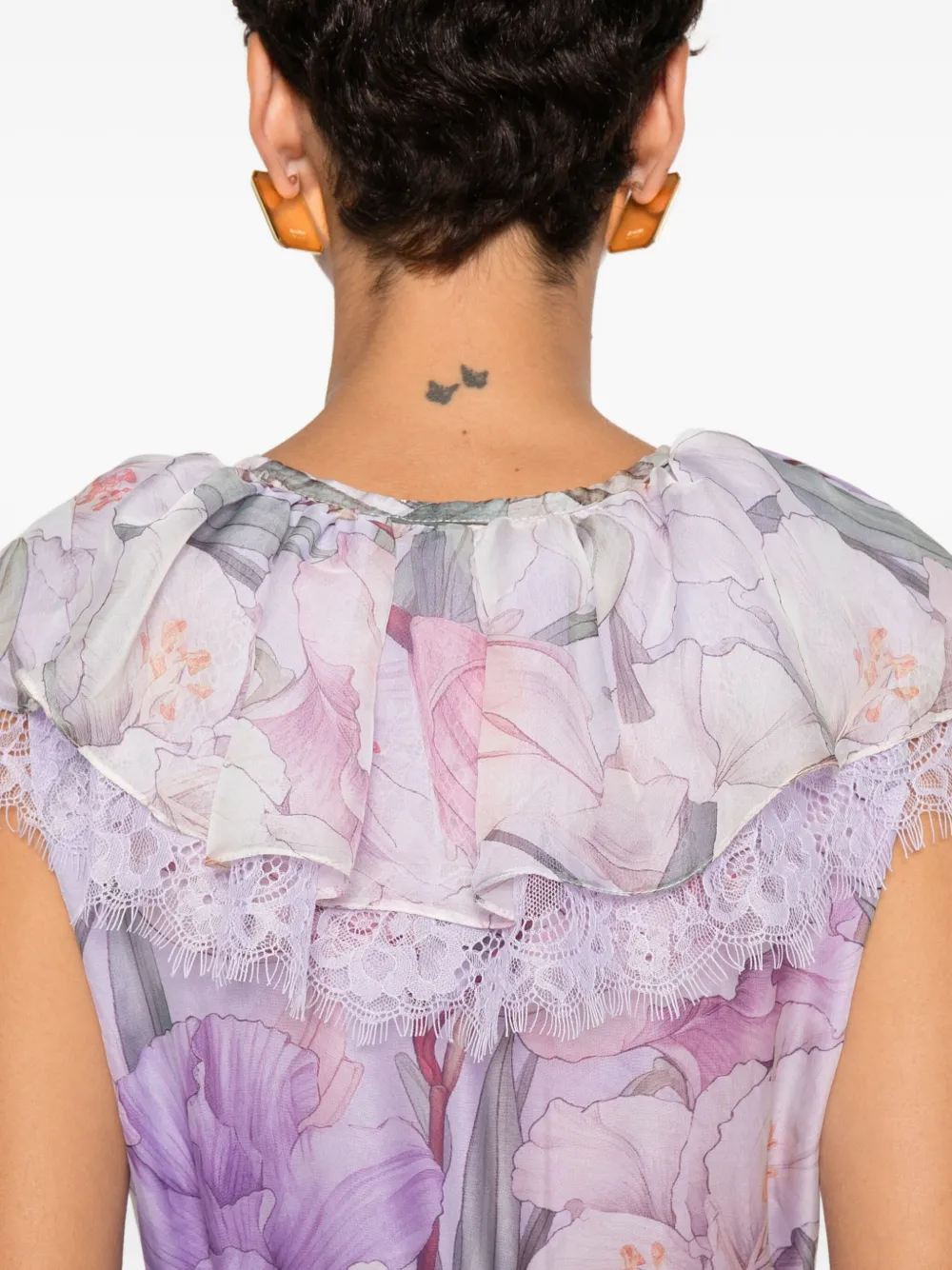 MIAU by Clara Rotescu Maxi-jurk met bloemenprint Paars