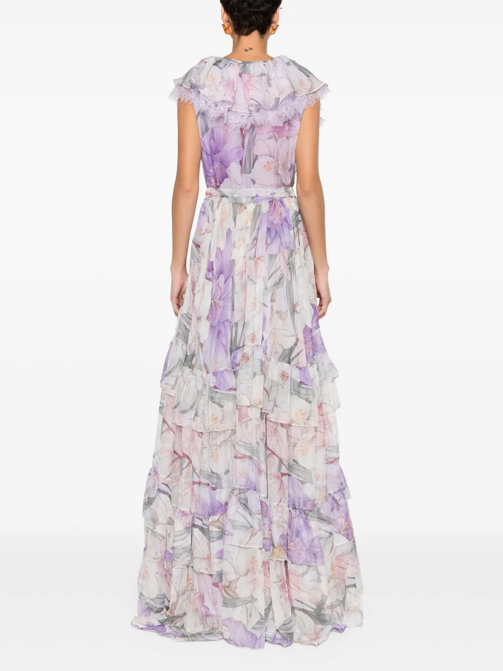 MIAU by Clara Rotescu Maxi-jurk met bloemenprint Paars