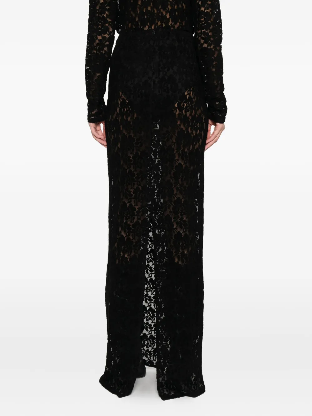 Miau By Clara Rotescu Lace Zuniga Skirt In Black
