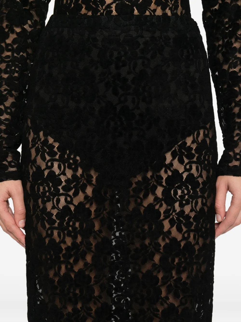 Miau By Clara Rotescu Lace Zuniga Skirt In Black