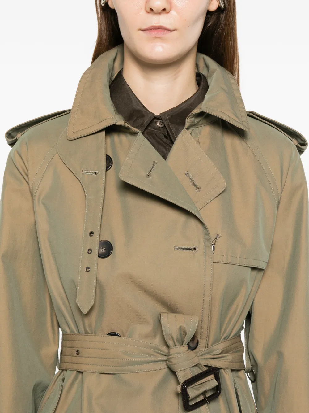 L'impermeabile Belted Double-breasted Jacket In Brown