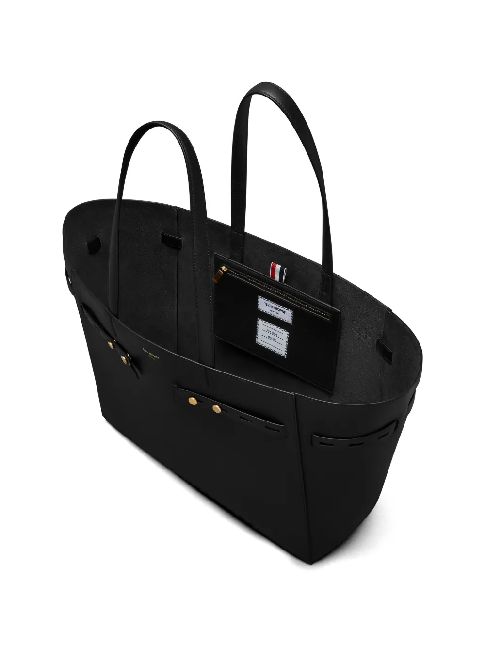 Thom Browne Mr. Thom leren shopper Zwart
