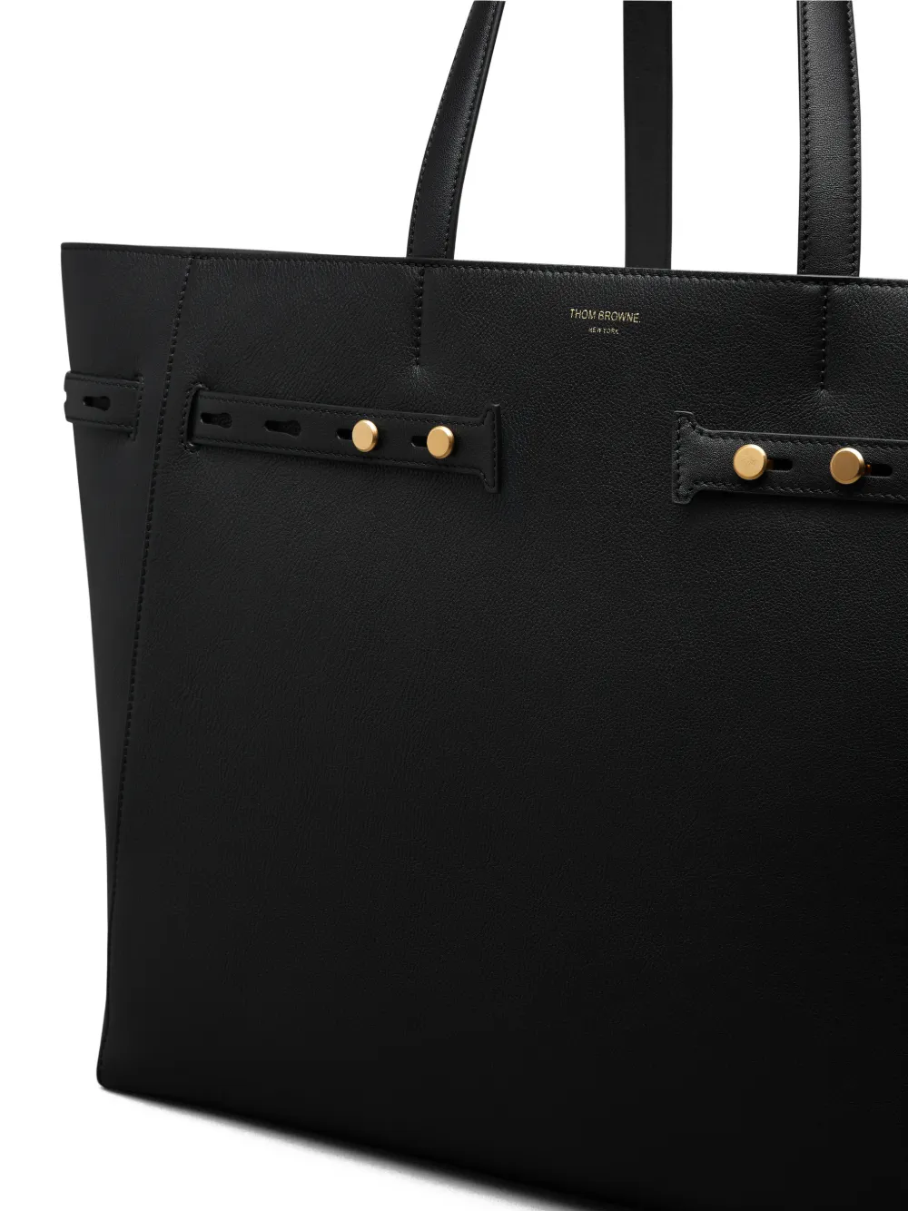 Thom Browne Mr. Thom leren shopper Zwart