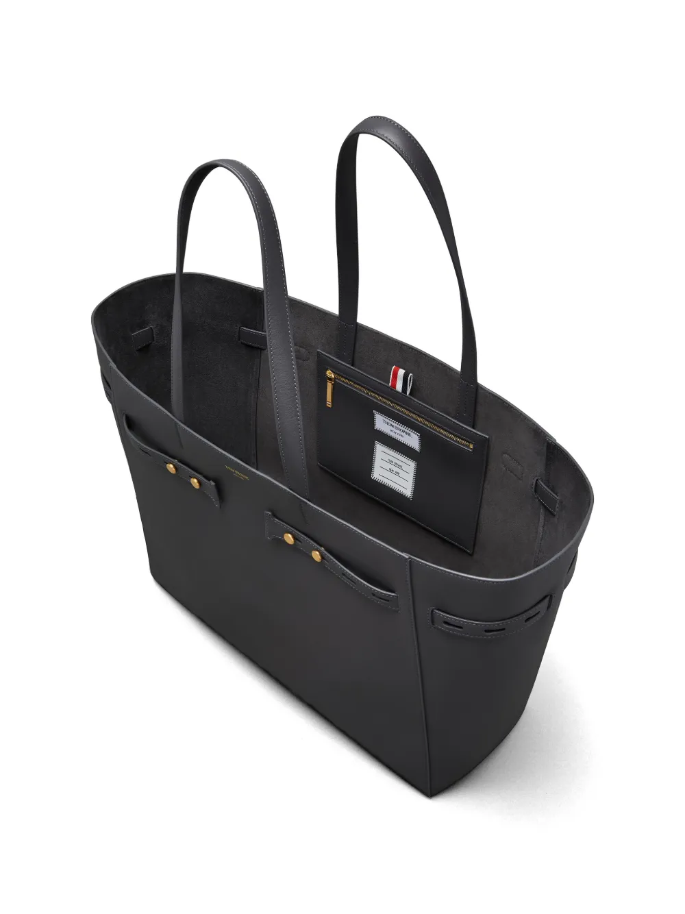 Thom Browne Mr. Thom leren shopper Zwart