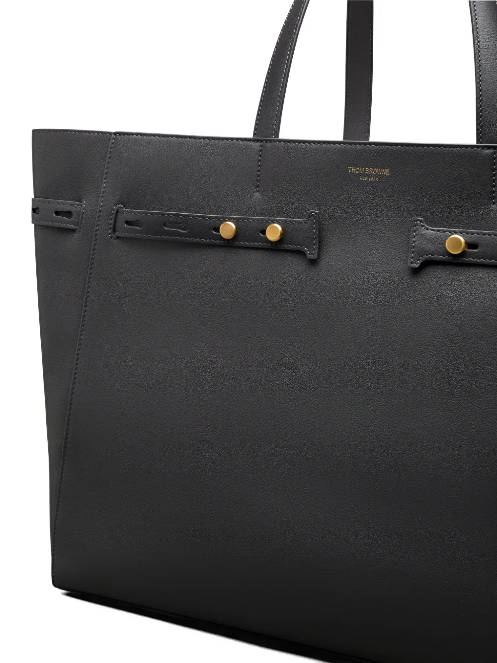 Thom Browne Mr. Thom leren shopper Zwart