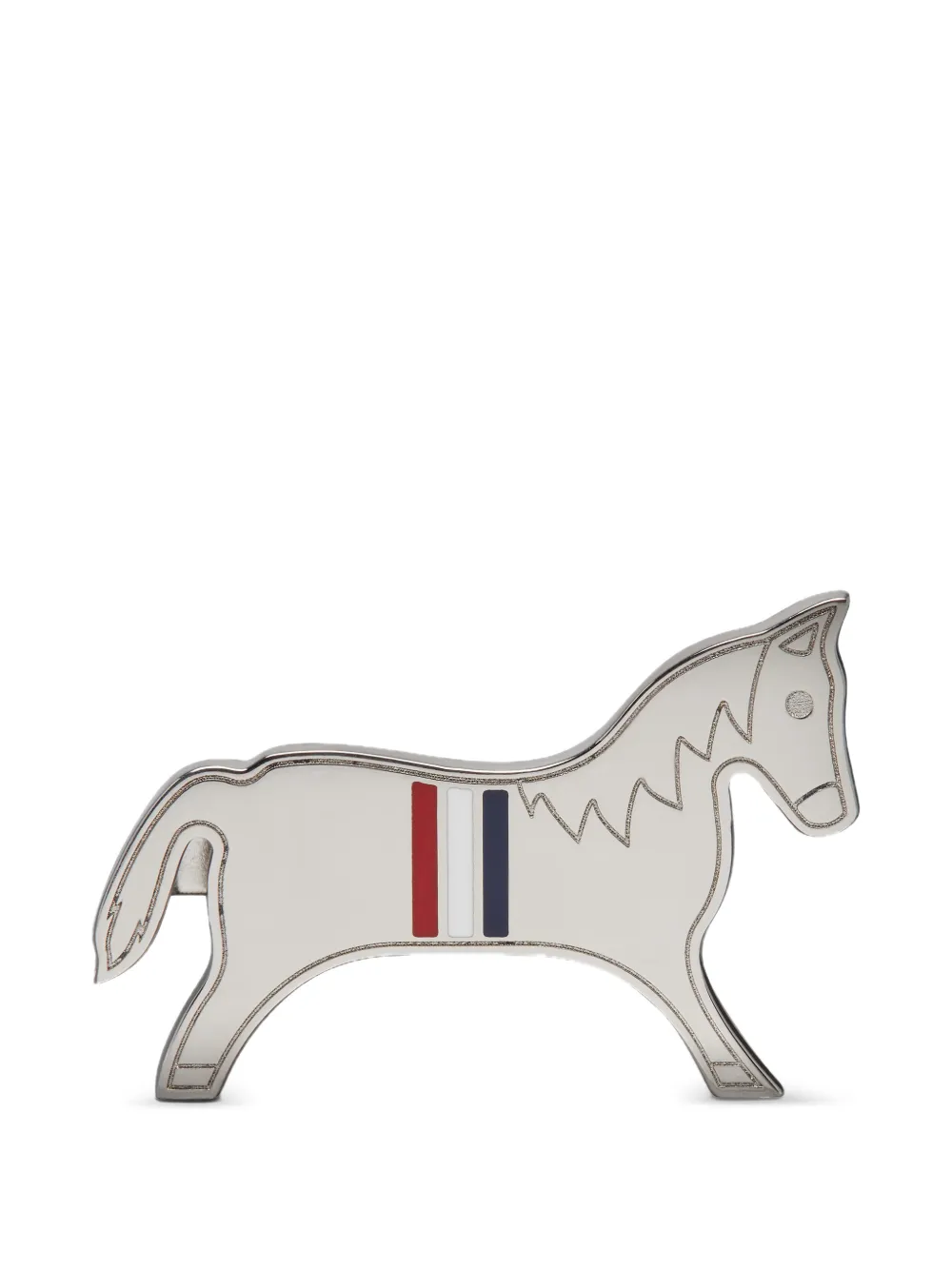Thom Browne horse-motif tie bar - Bianco
