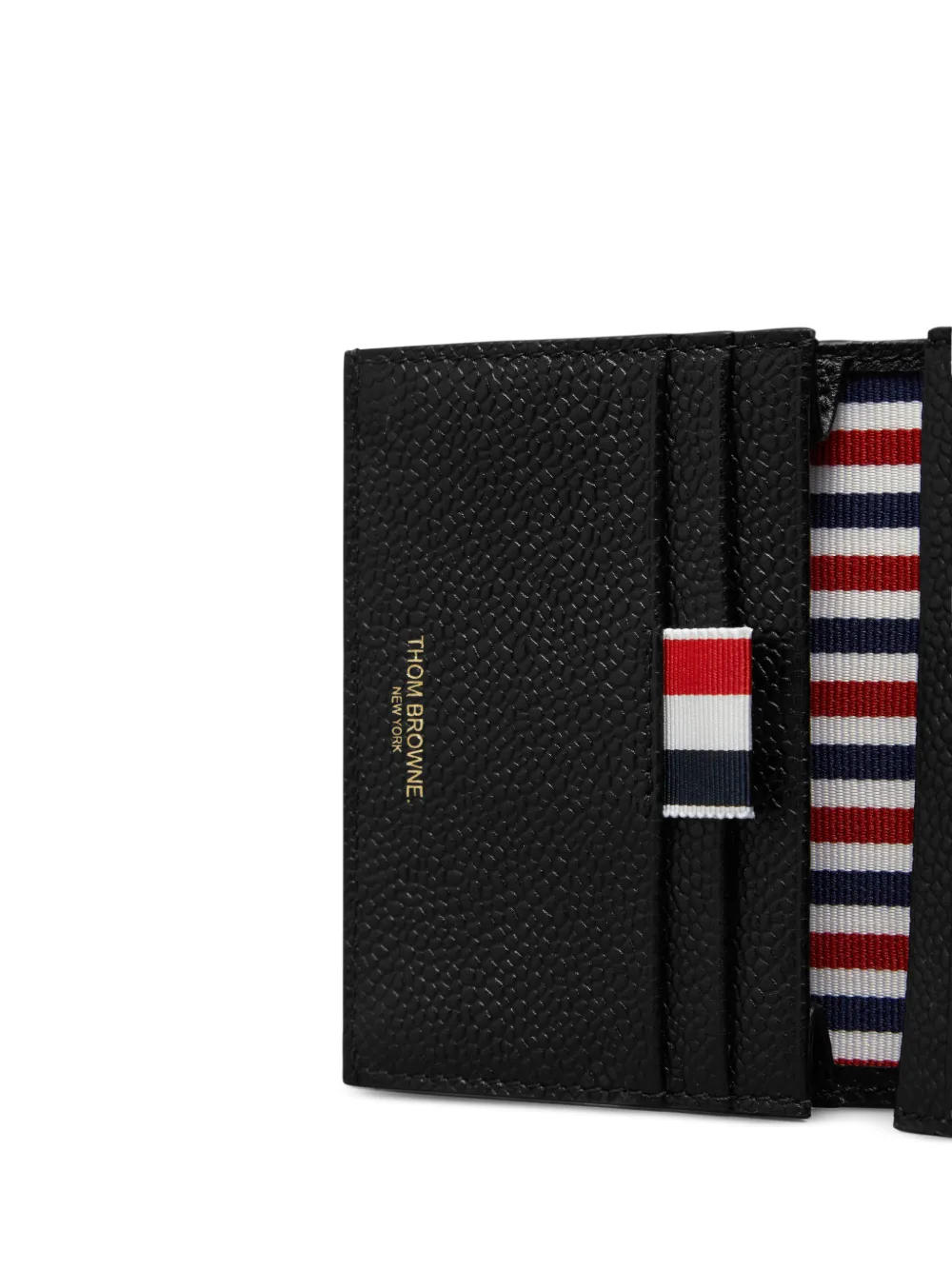 Thom Browne Hector dubbele pasjeshouder met textuur Zwart