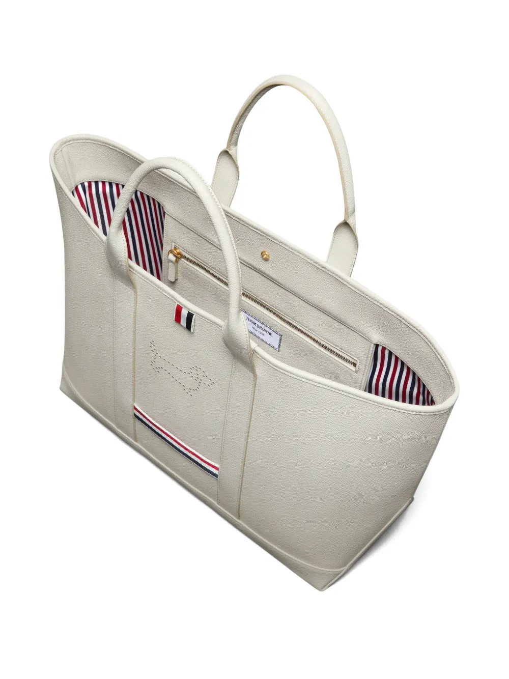 Thom Browne Medium Hector Tool shopper met textuur Wit