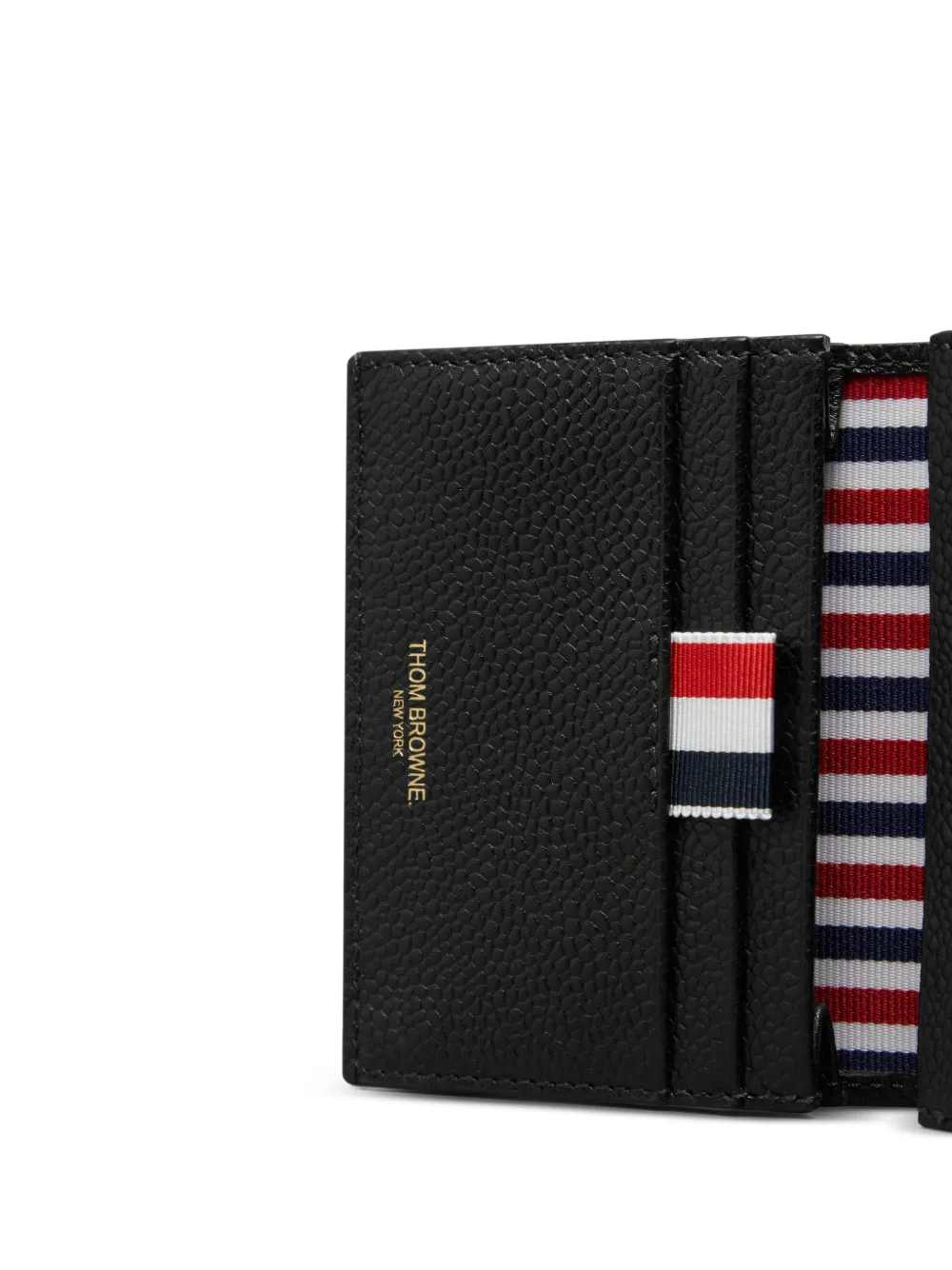Thom Browne Pasjeshouder met RWB-streep en textuur Grijs