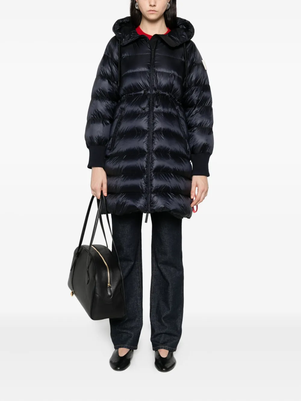 After Label Hooded Padded Jacket In Blue