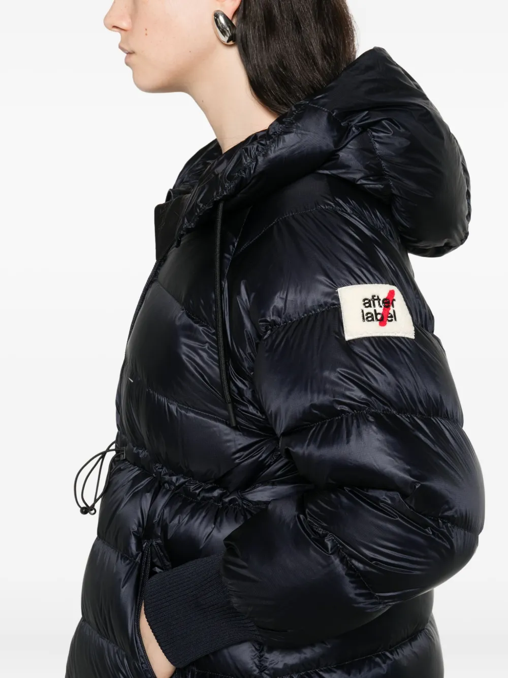 After Label Hooded Padded Jacket In Blue