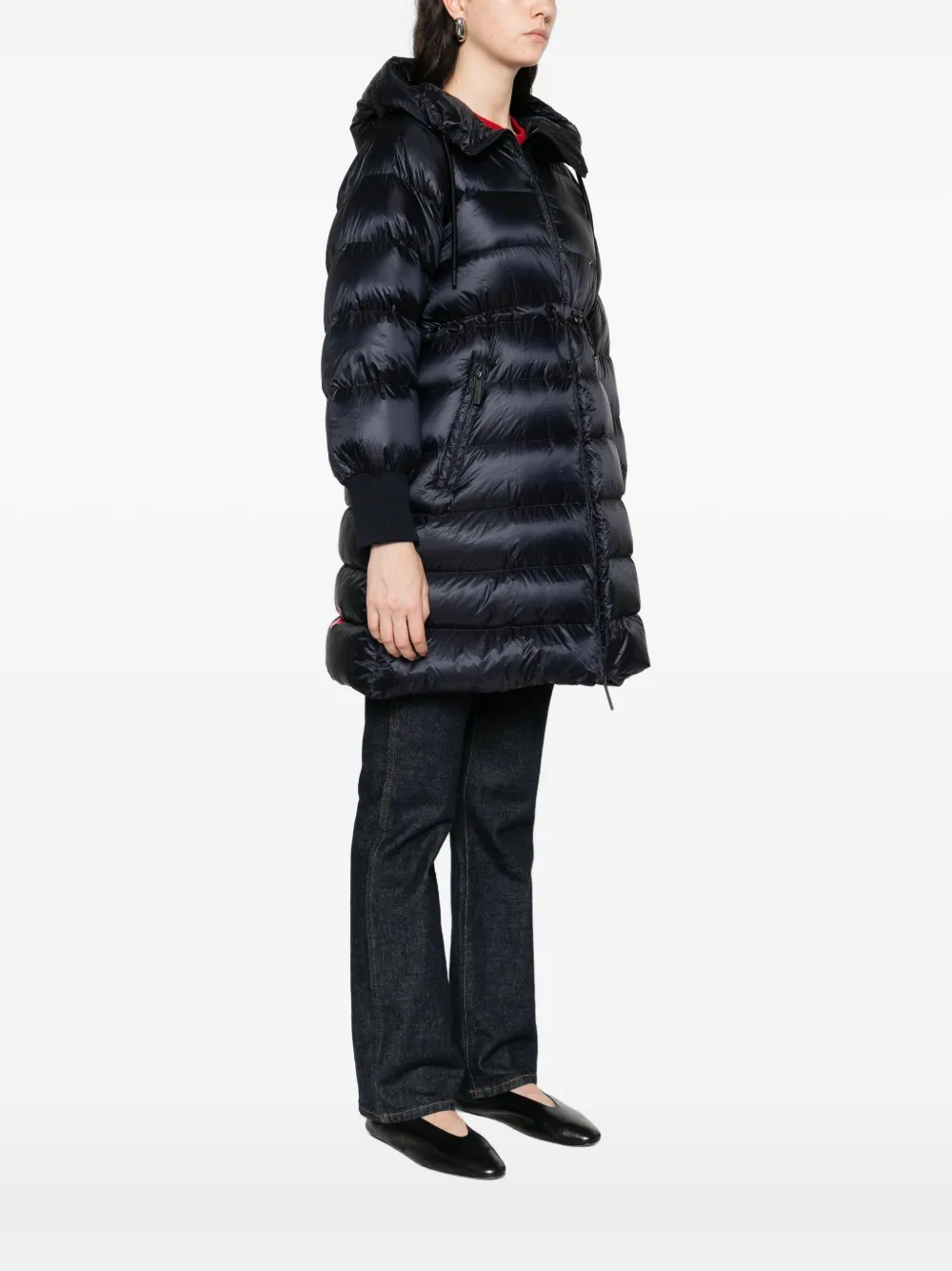 After Label Hooded Padded Jacket In Blue