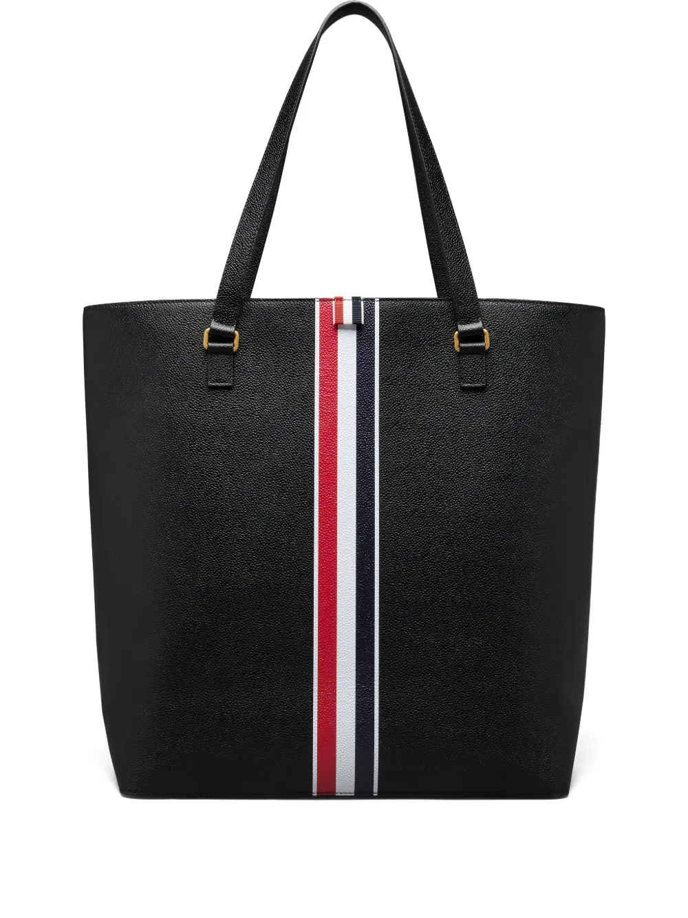 Thom Browne Rwb-stripe Tote Bag In Black