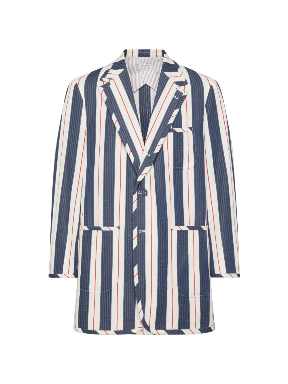 Thom Browne striped seersucker jacket - Bianco