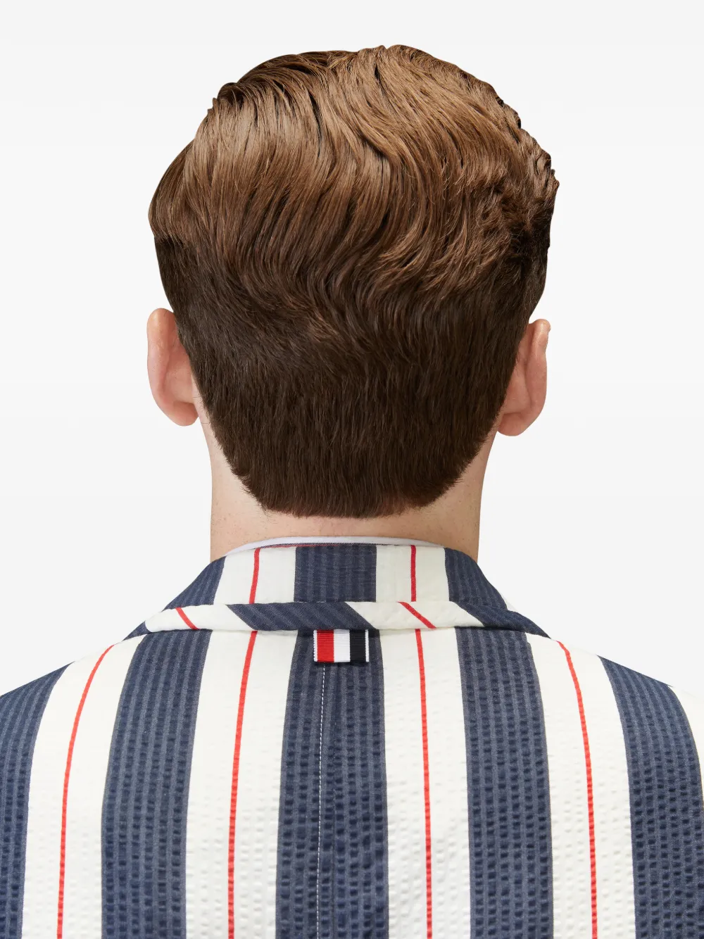 Thom Browne Gestreept seersucker jack Wit