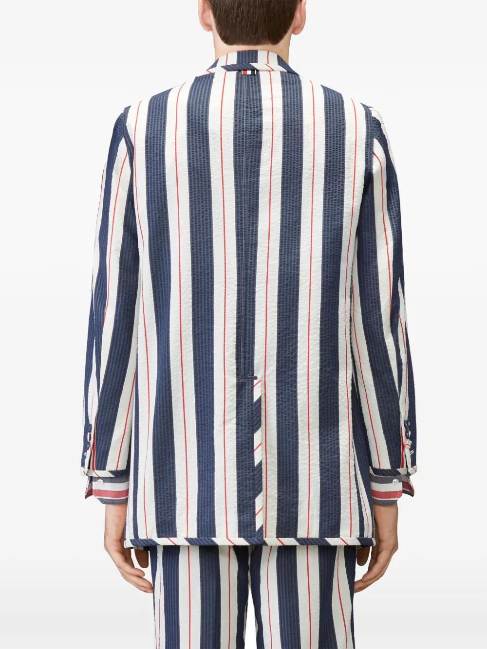 Thom Browne Gestreept seersucker jack Wit
