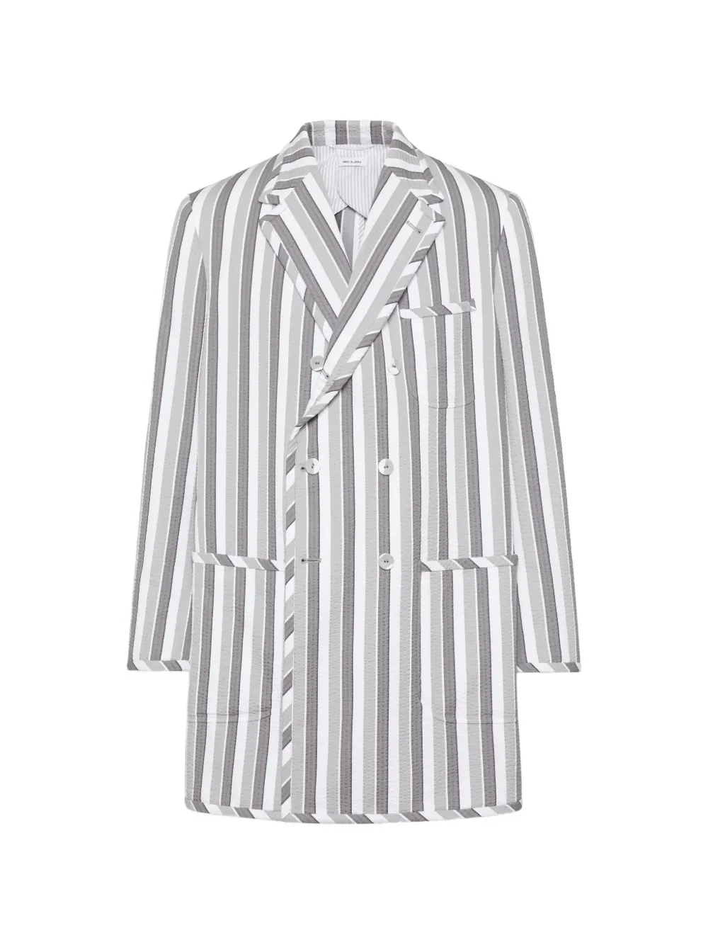 Thom Browne Repp striped seersucker jacket - Weiß