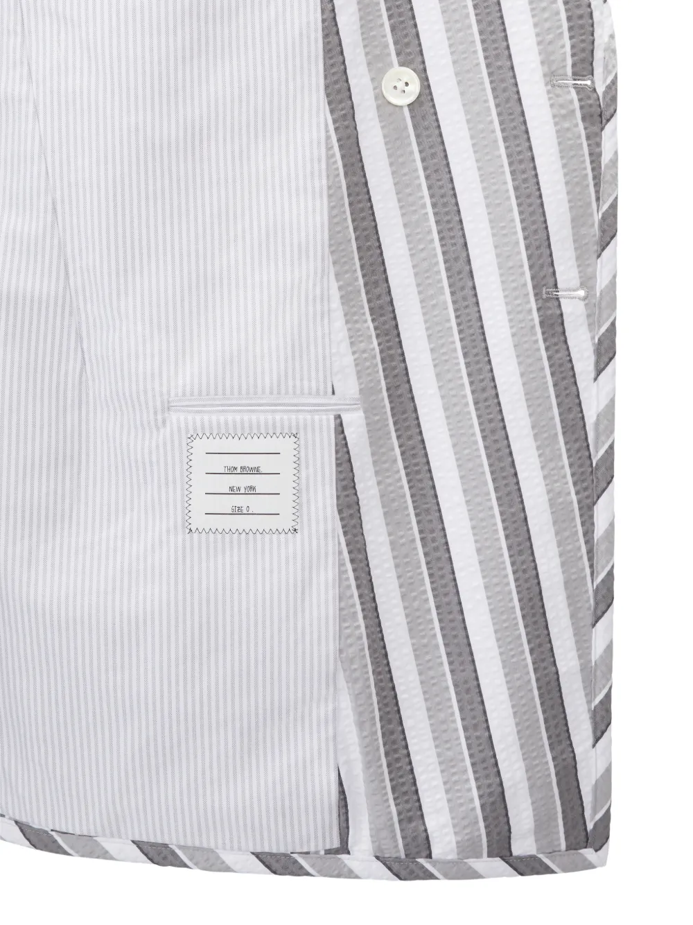 Thom Browne Repp gestreept seersucker jack Wit