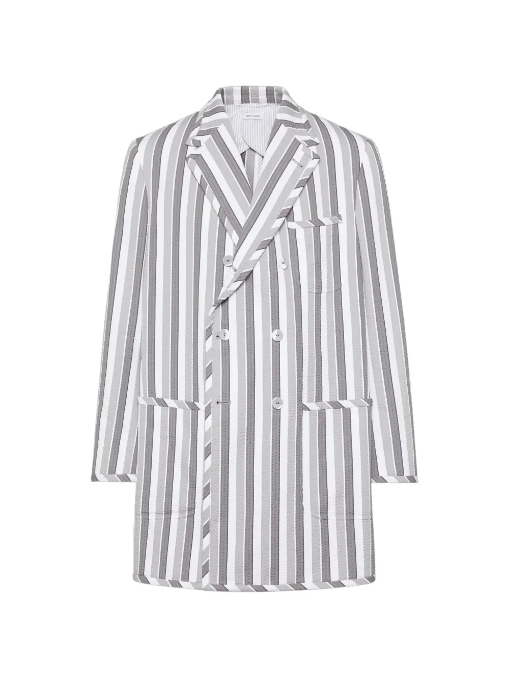 Thom Browne Repp striped seersucker jacket - Bianco