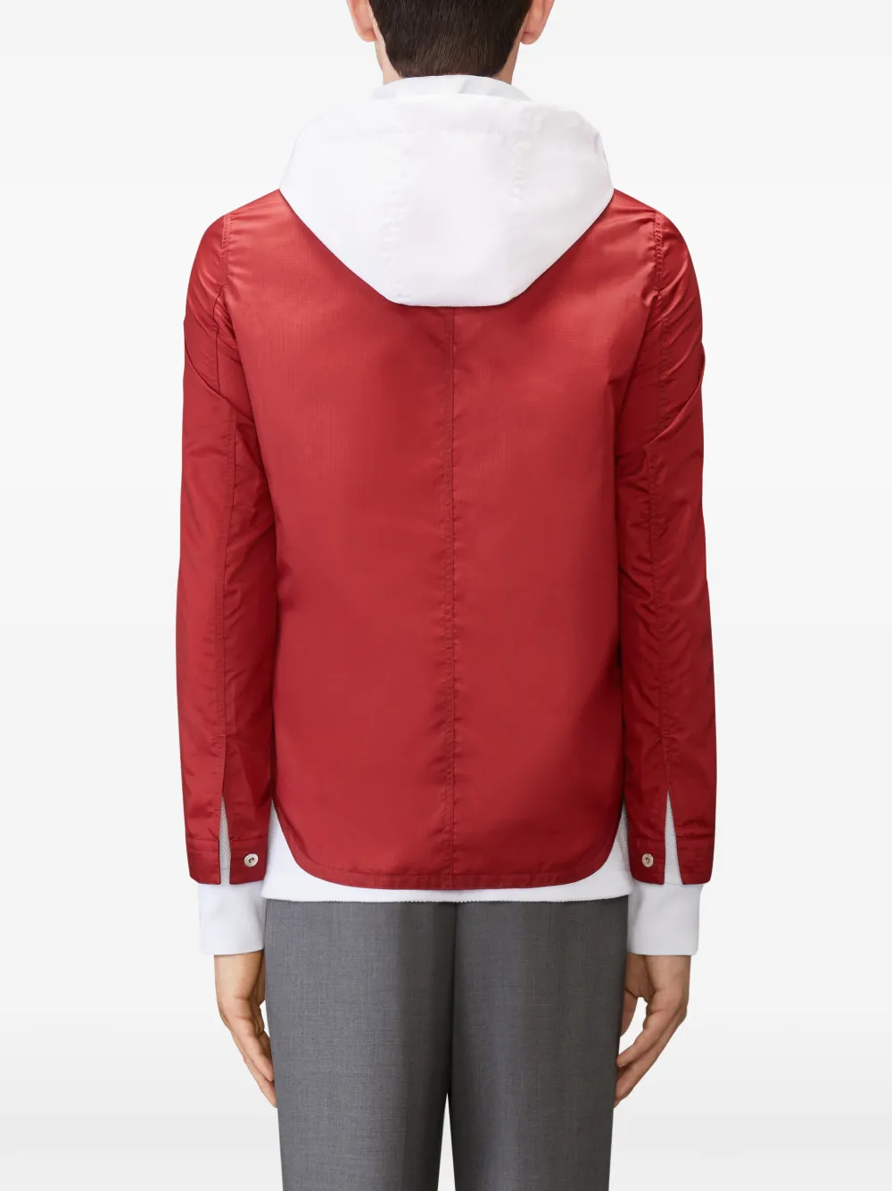 Thom Browne Ripstop jack met capuchon Rood