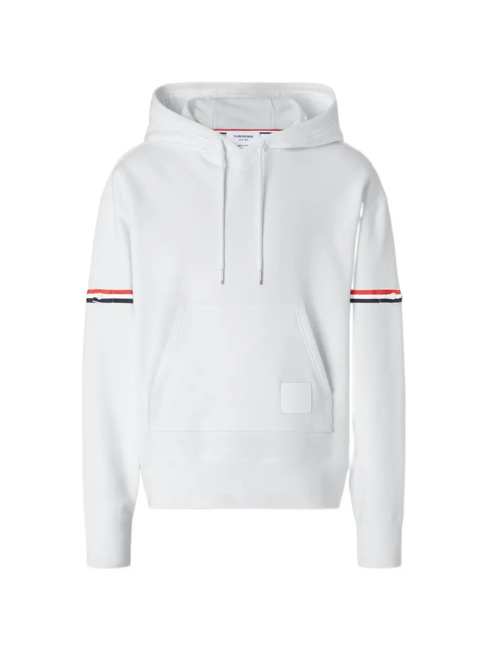 Thom Browne loopback jersey armband hoodie - Bianco