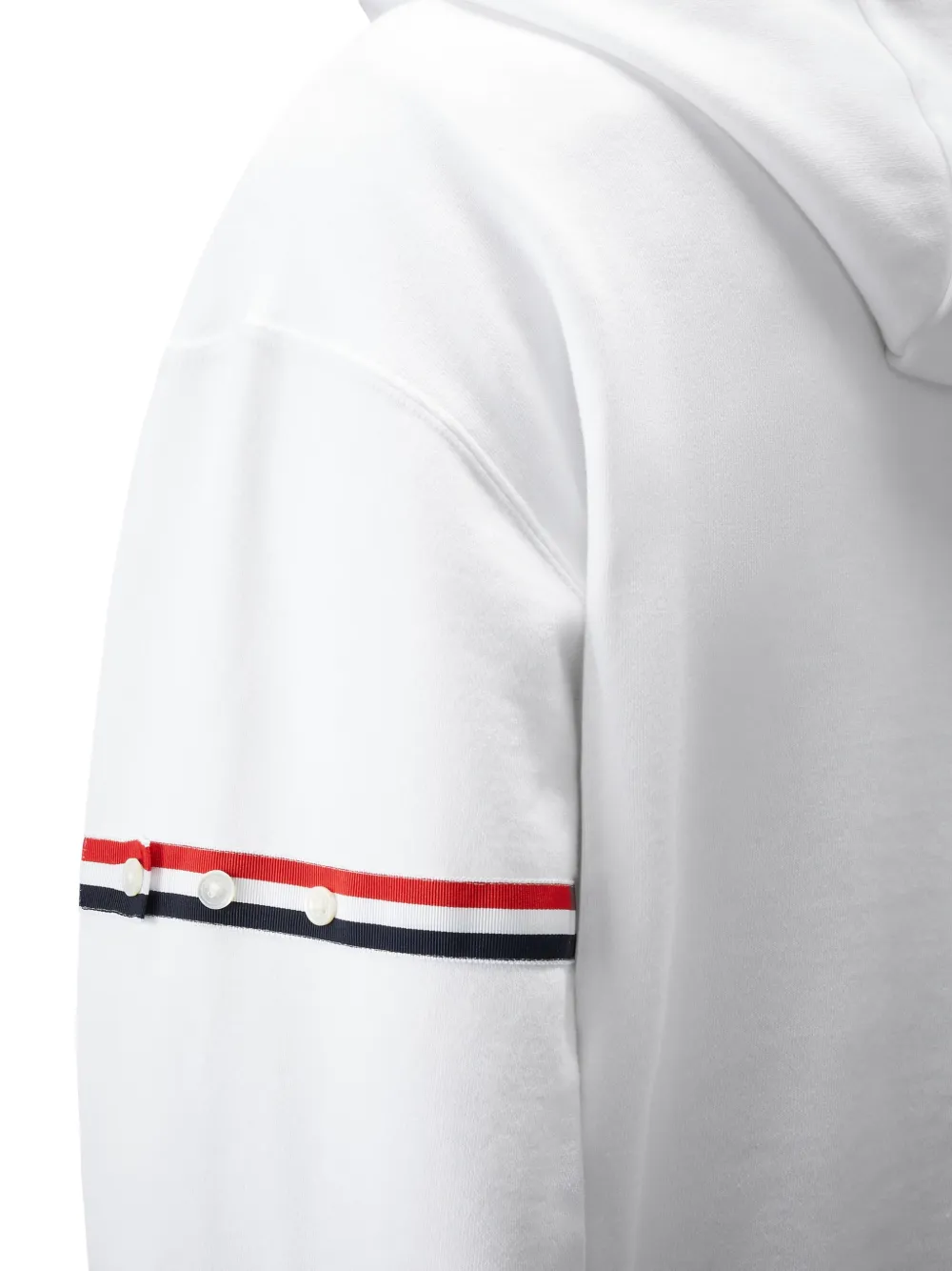 Thom Browne Loopback-jersey hoodie Wit