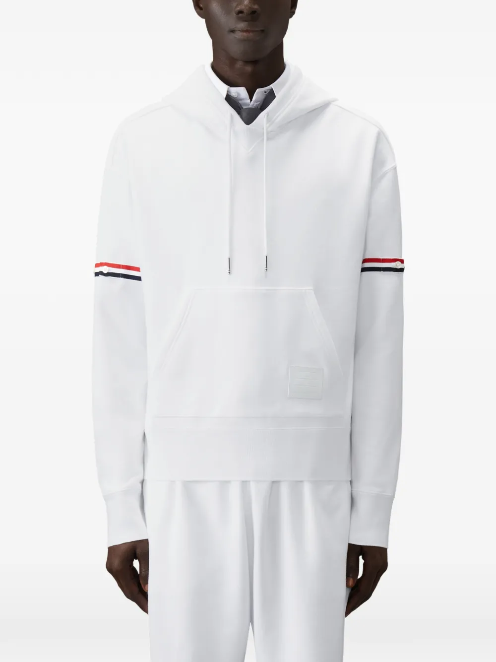 Thom Browne Loopback-jersey hoodie Wit