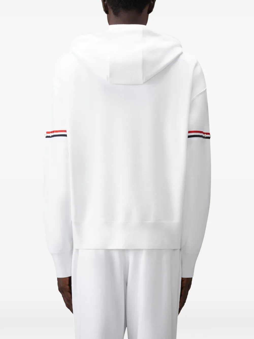 Thom Browne Loopback-jersey hoodie Wit