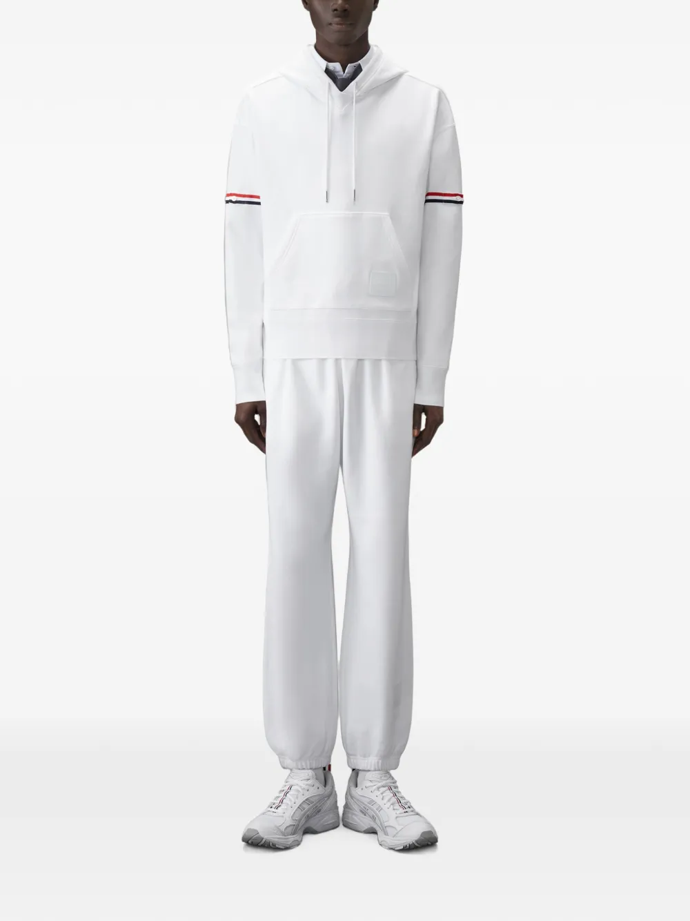 Thom Browne Loopback-jersey hoodie Wit