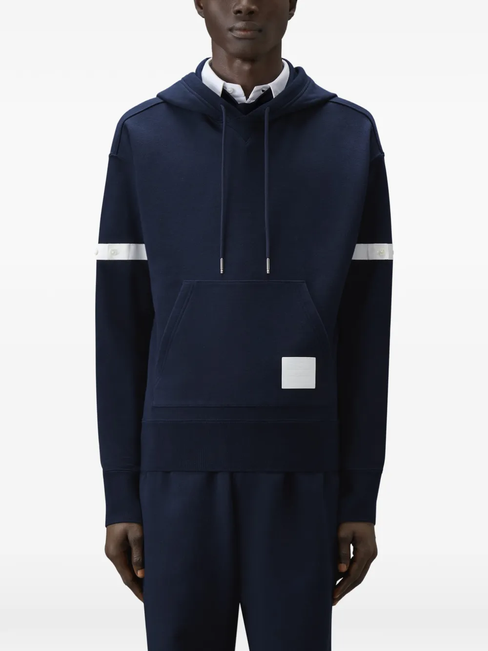 Thom Browne Loopback jersey oversized hoodie Blauw