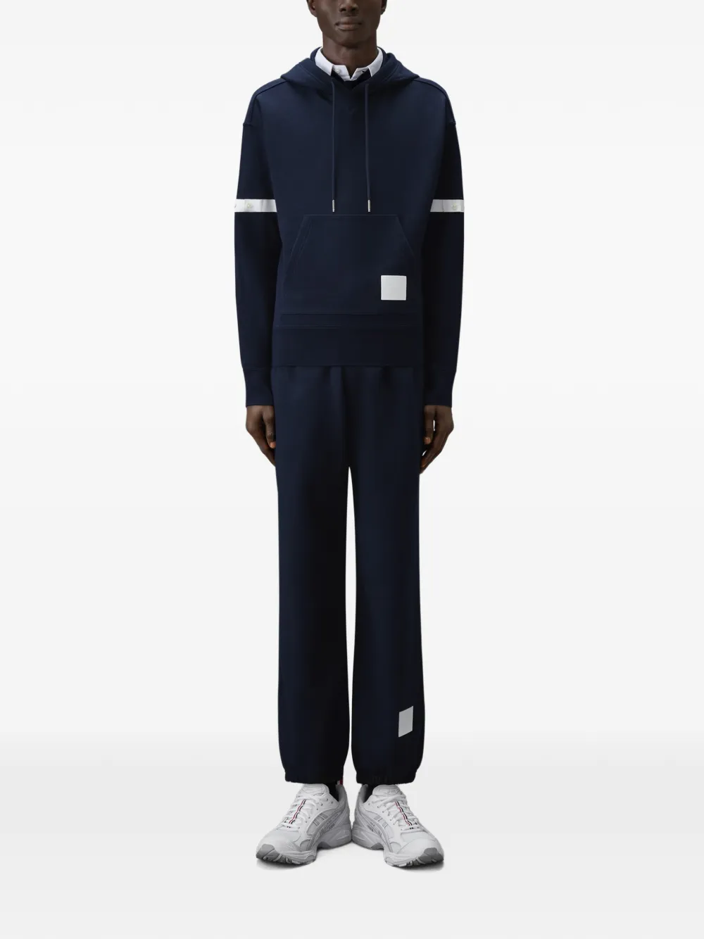 Thom Browne Loopback jersey oversized hoodie Blauw