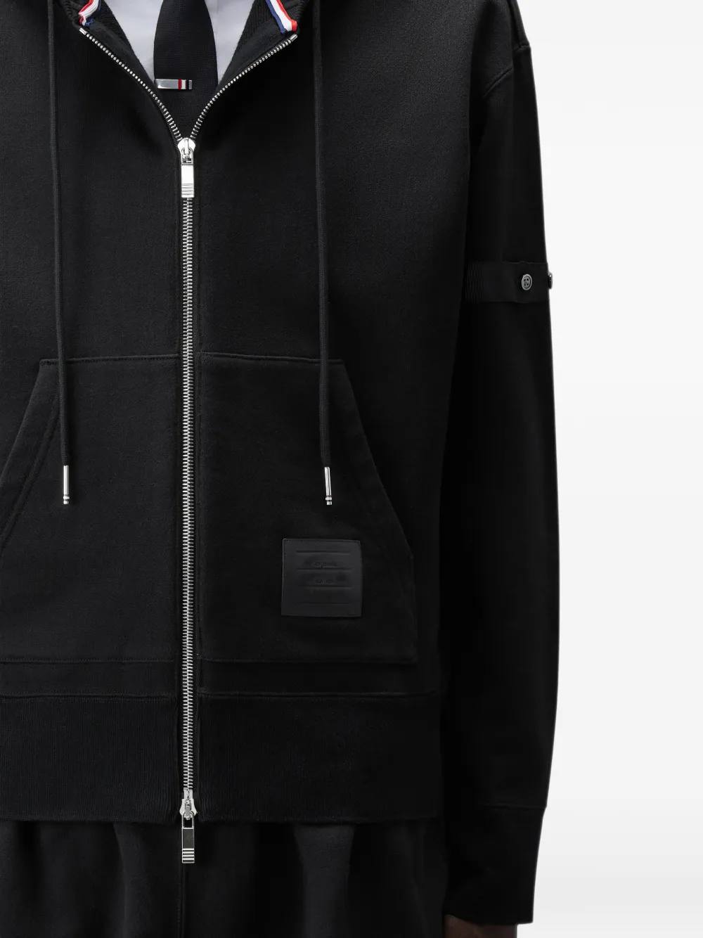 Thom Browne Loopback-jersey hoodie Zwart