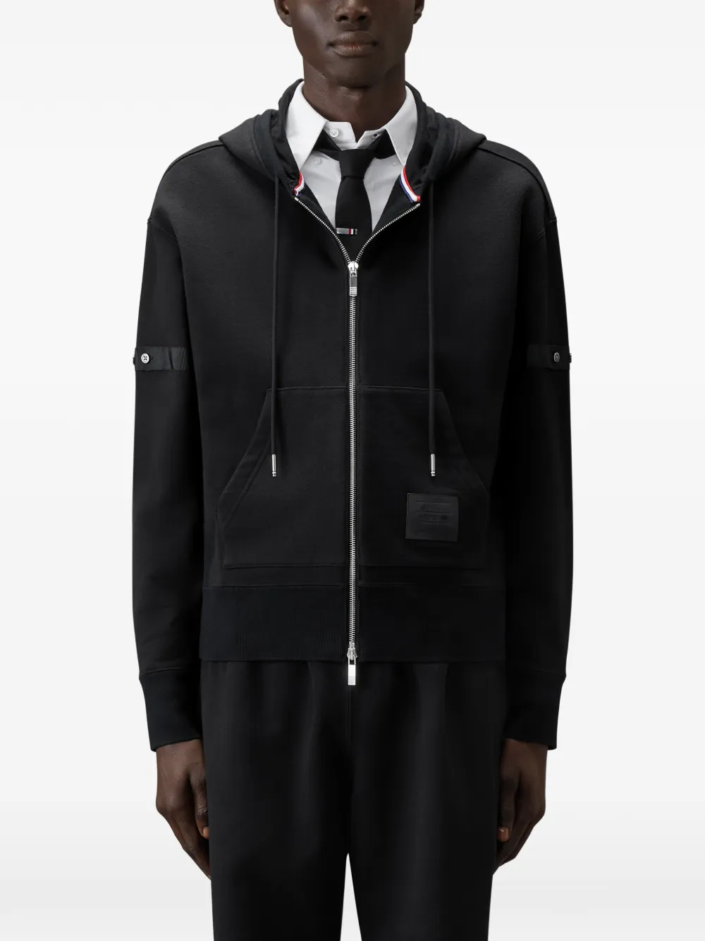 Thom Browne Loopback-jersey hoodie Zwart