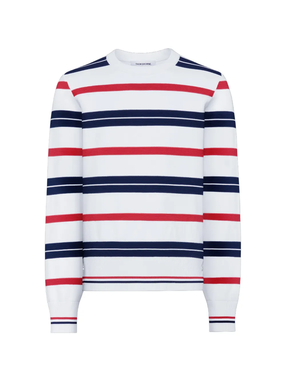 Thom Browne Repp gestreepte RWB pullover Wit