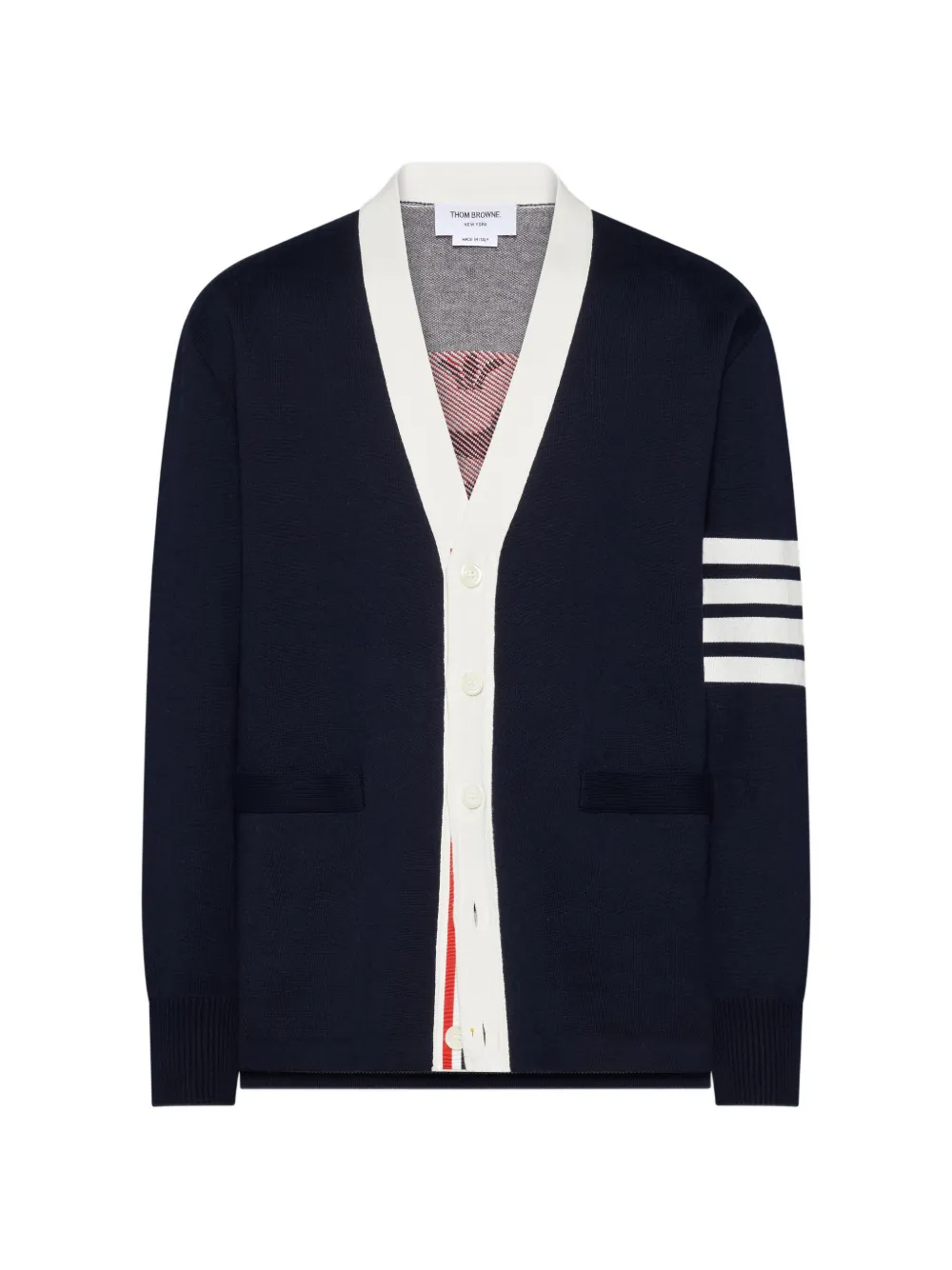 Thom Browne 4-Bar intarsia-knit cardigan - Blu