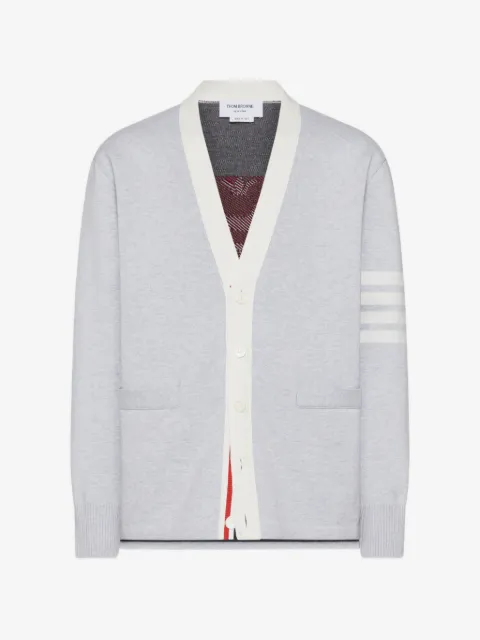 Thom Browne crest intarsia jacquard 4-Bar rugby fit cardigan
