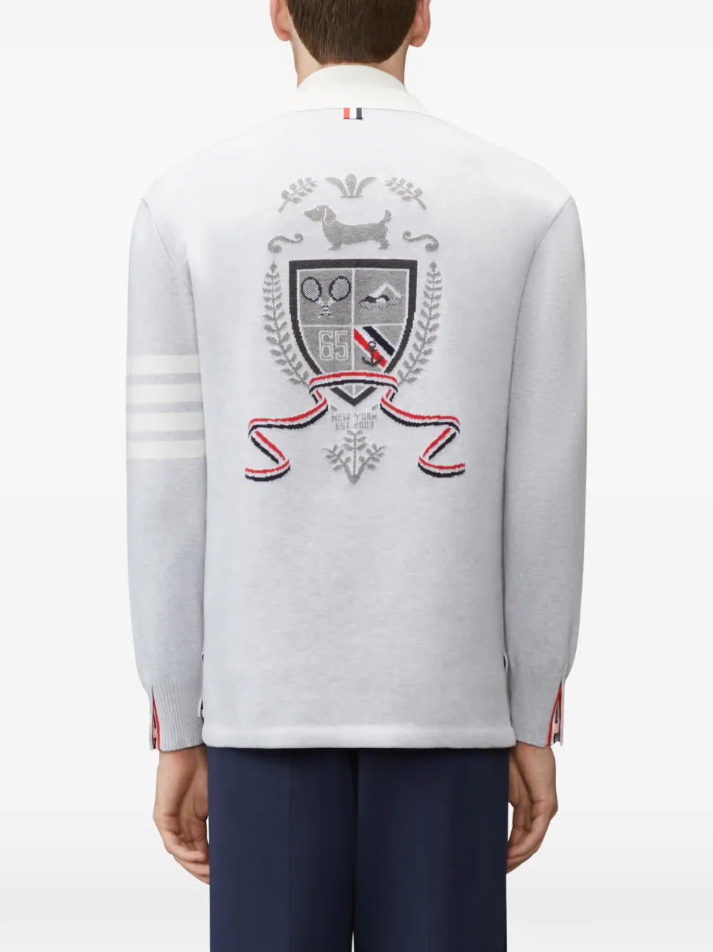 Thom Browne Gestreept intarsia vest Grijs
