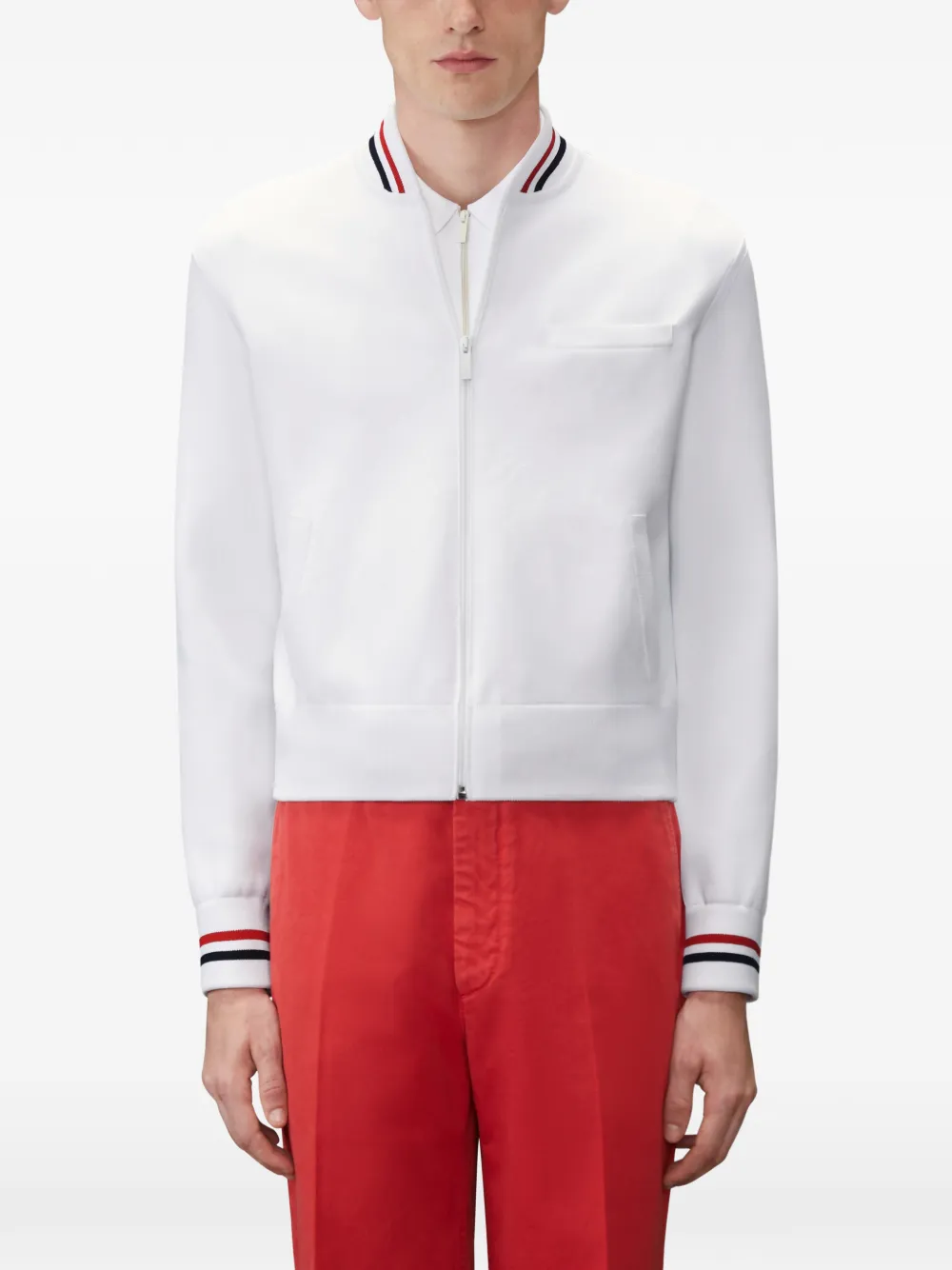 Thom Browne 65 intarsia bomberjack Wit