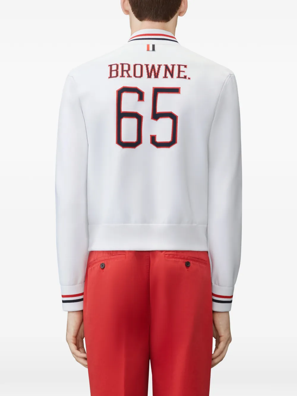 Thom Browne 65 intarsia bomberjack Wit