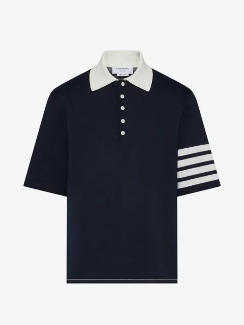 Thom Browne crest intarsia jacquard 4-Bar rugby fit polo