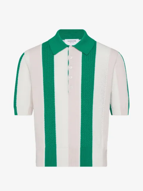 Thom Browne cashmere intarsia Shadow stripe polo