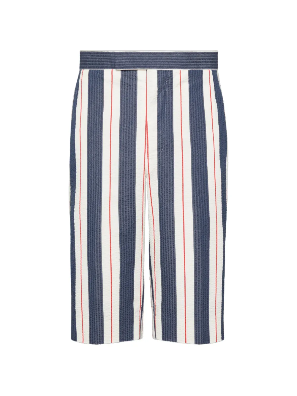 Thom Browne Seersucker gestreepte shorts met bandje Blauw