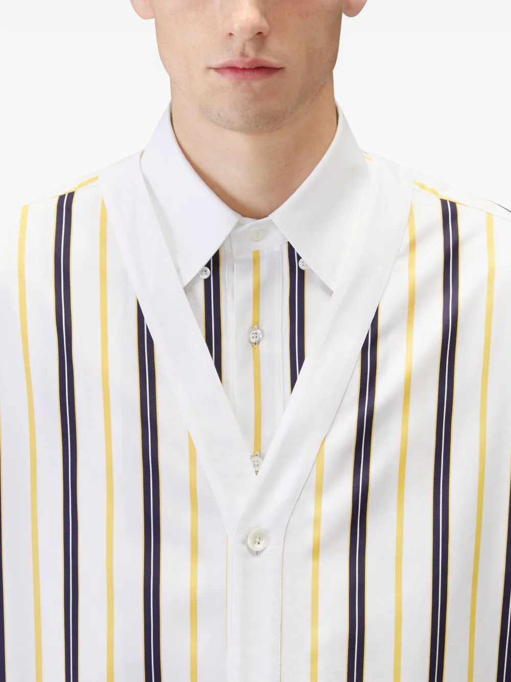 Thom Browne Repp gestreepte popeline overhemd Wit