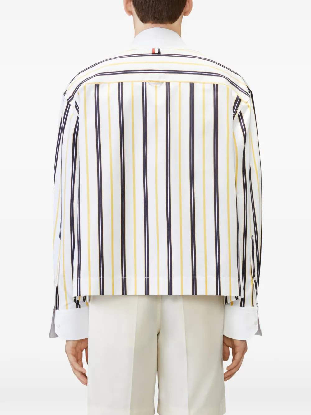 Thom Browne Repp gestreepte popeline overhemd Wit
