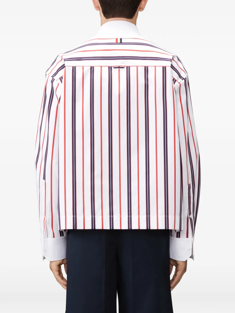 Thom Browne Repp gestreepte popeline overhemd Wit