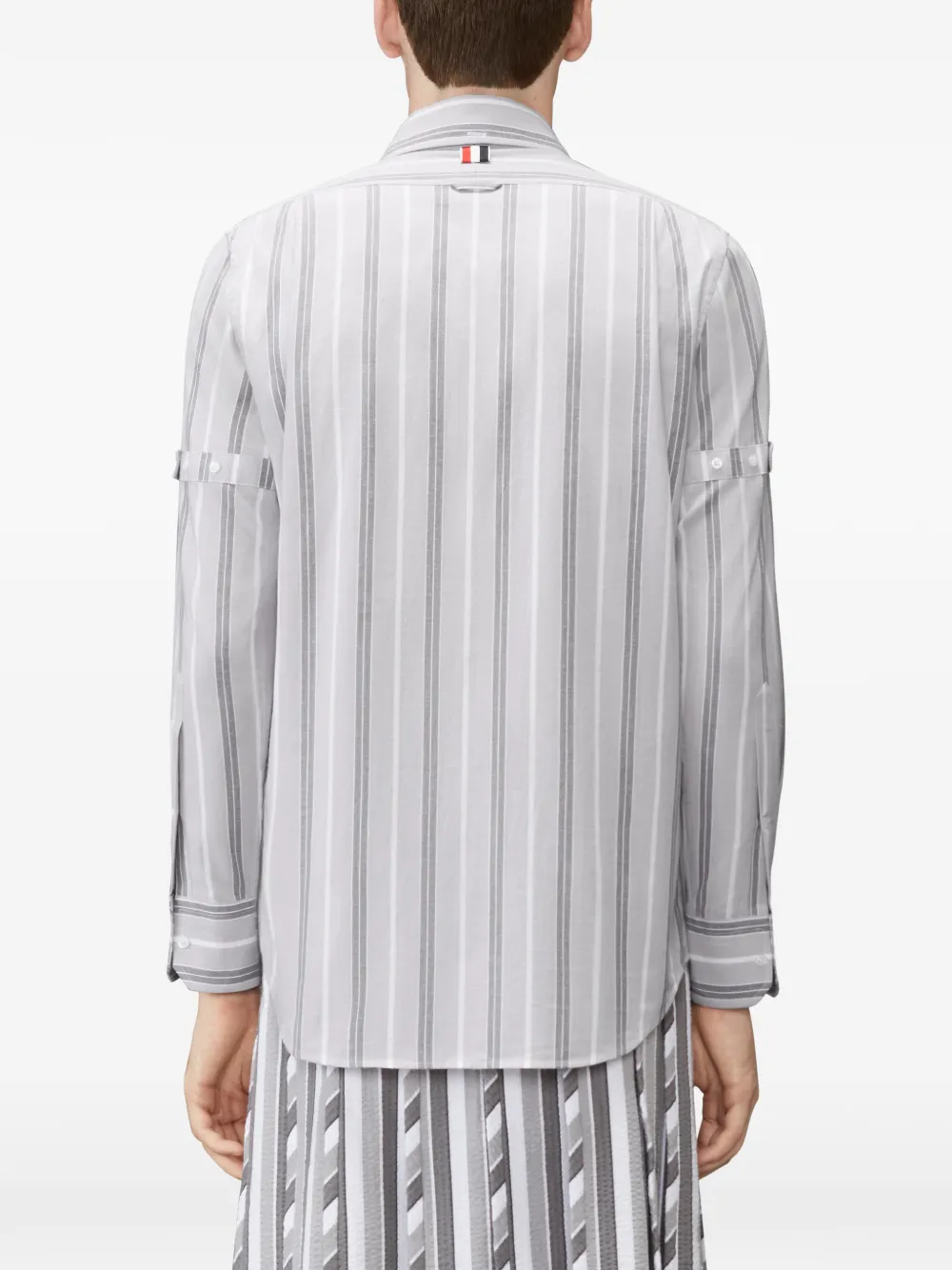 Thom Browne Madras katoenen overhemd met streep Grijs