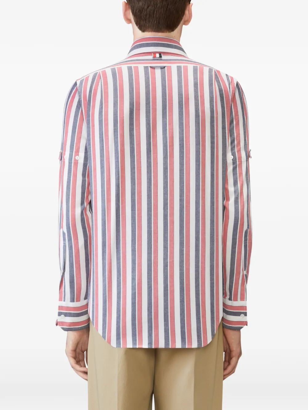Thom Browne Madras katoenen overhemd met streep Wit