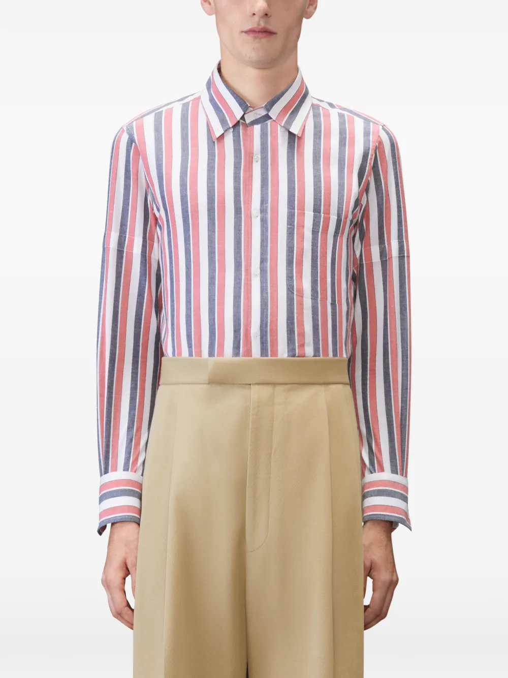 Thom Browne Madras katoenen overhemd met streep Wit