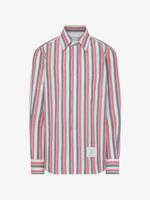 Thom Browne Madras cotton repp stripe armband shirt