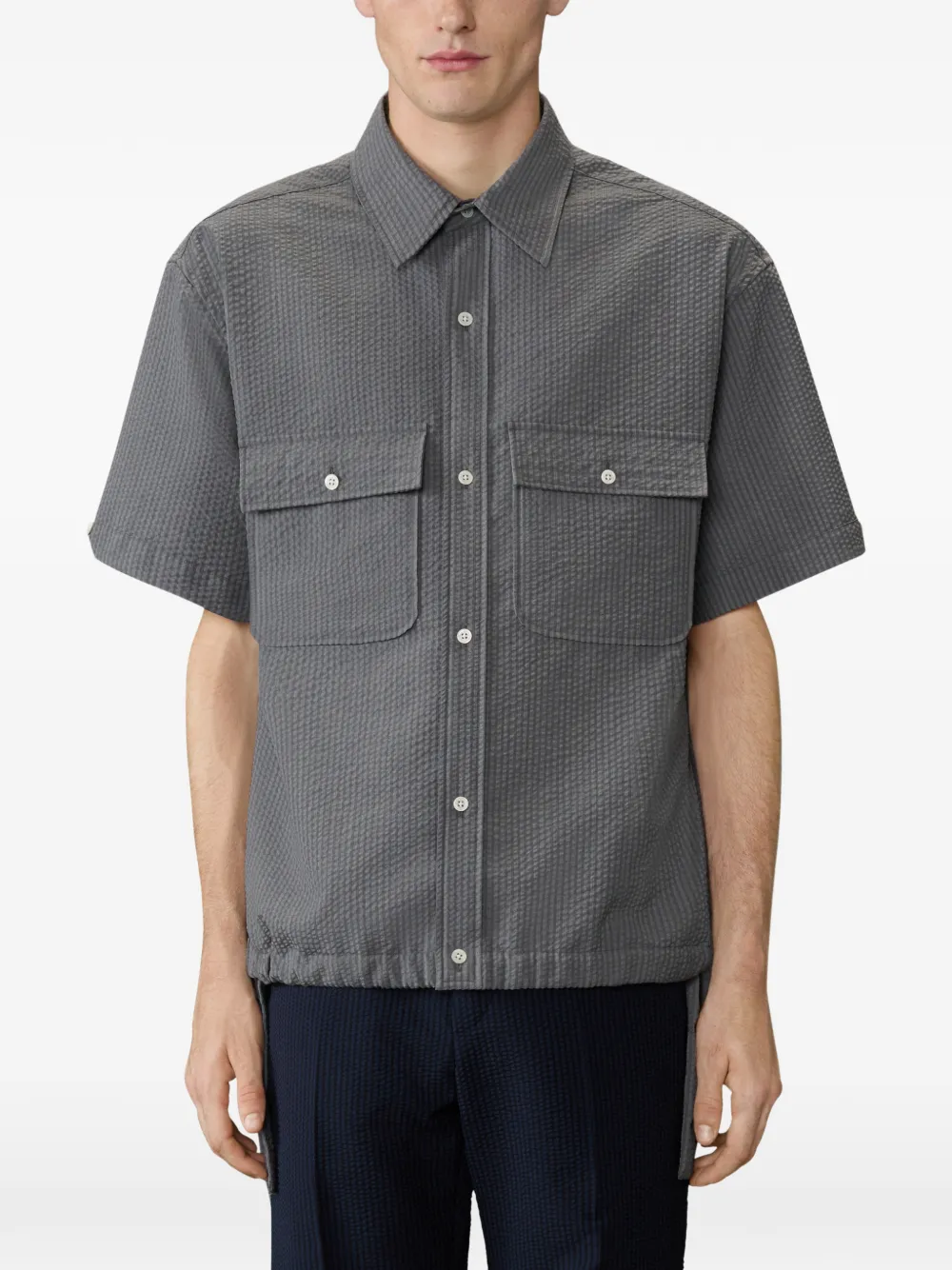 Thom Browne overhemd met korte mouwen Grijs